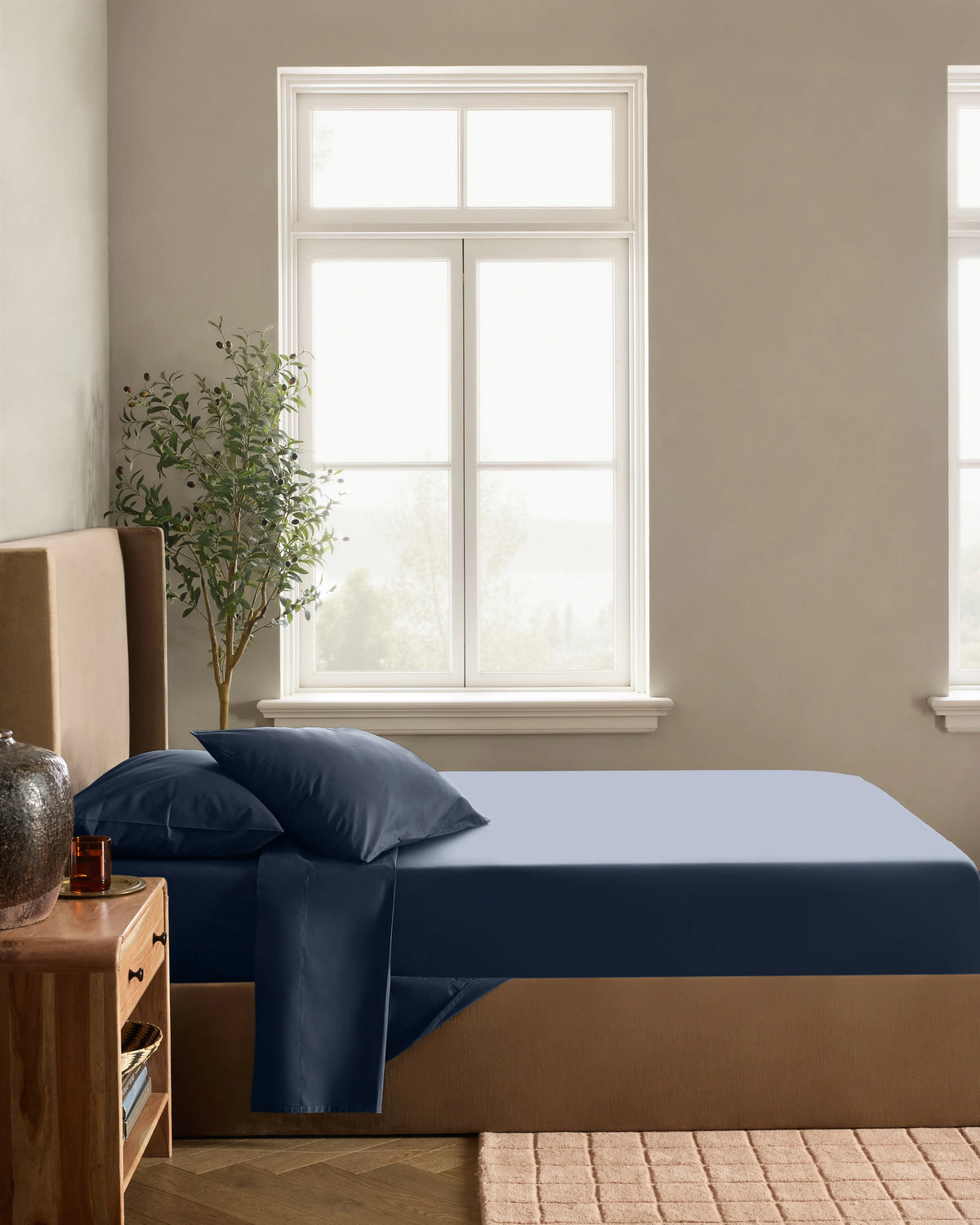 Organic Crisp Percale Deluxe Bedding Bundle - Twin / White