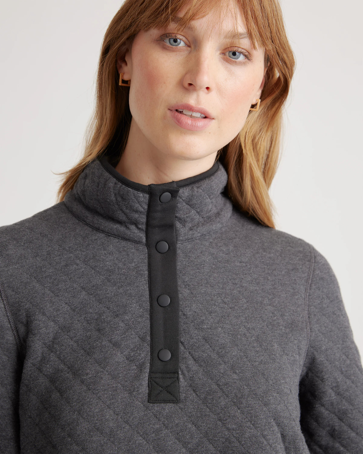 Reversible Quilted Pullover - XS / Charcoal/Grey