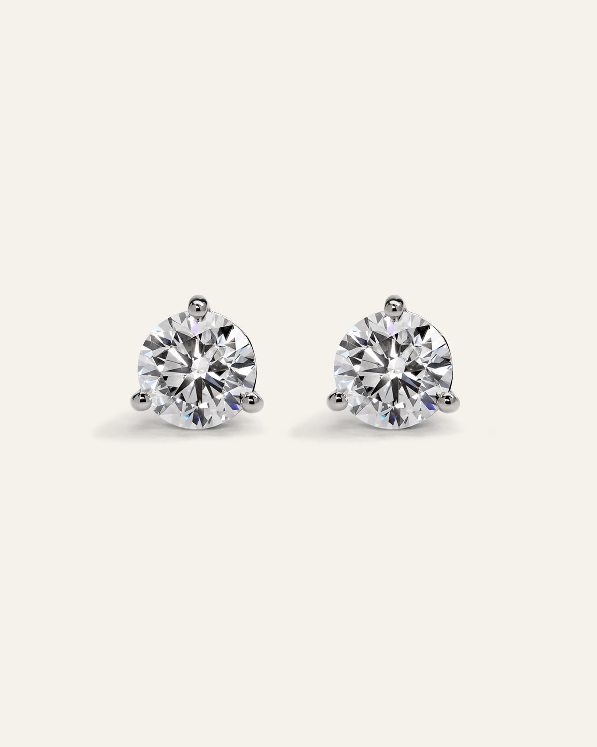 14K Gold Lab Grown Diamond Martini Studs - 4ctw - One Size / Yellow Gold