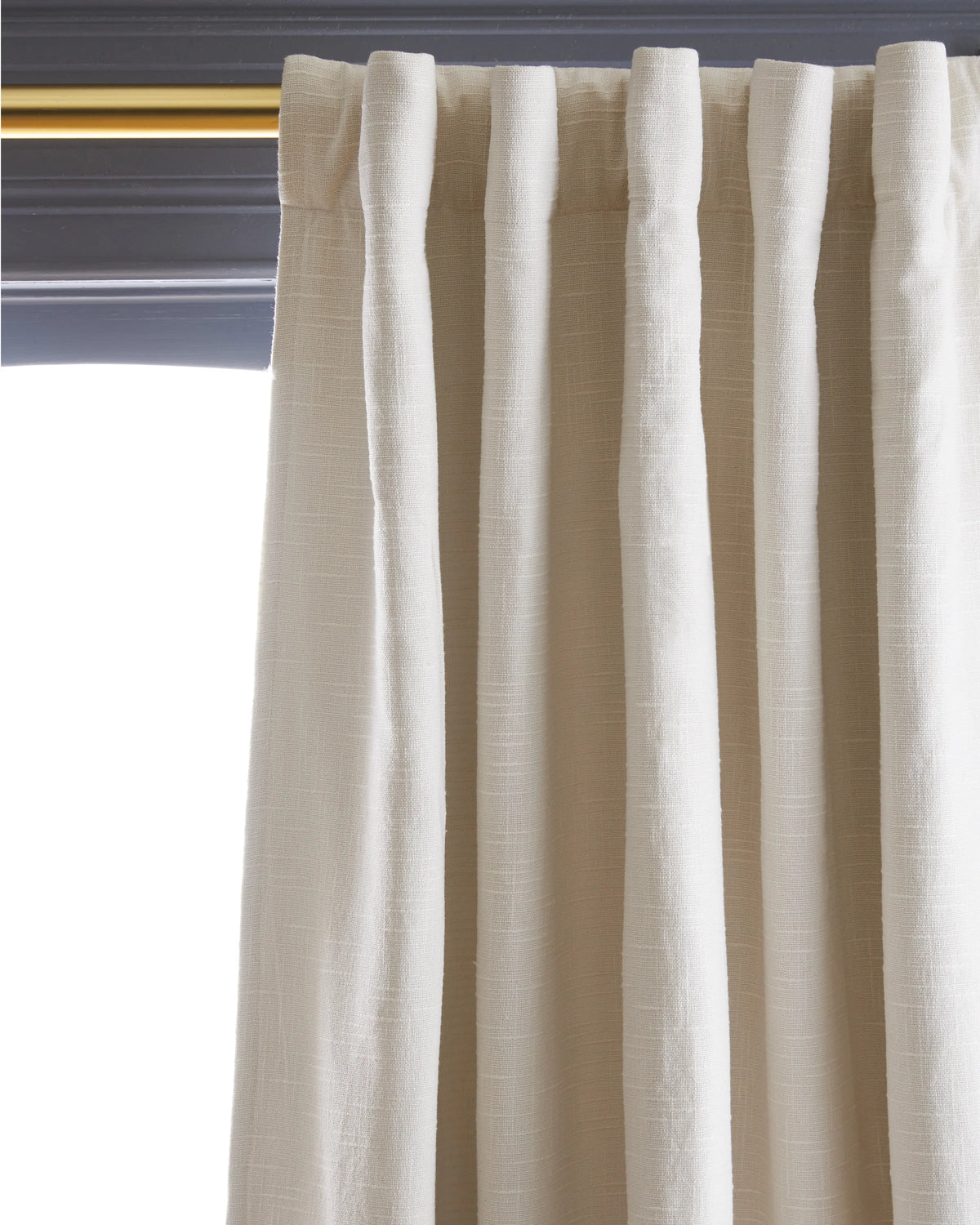 Cotton Slub Room Darkening Curtain - Single Panel - 48x84 / White