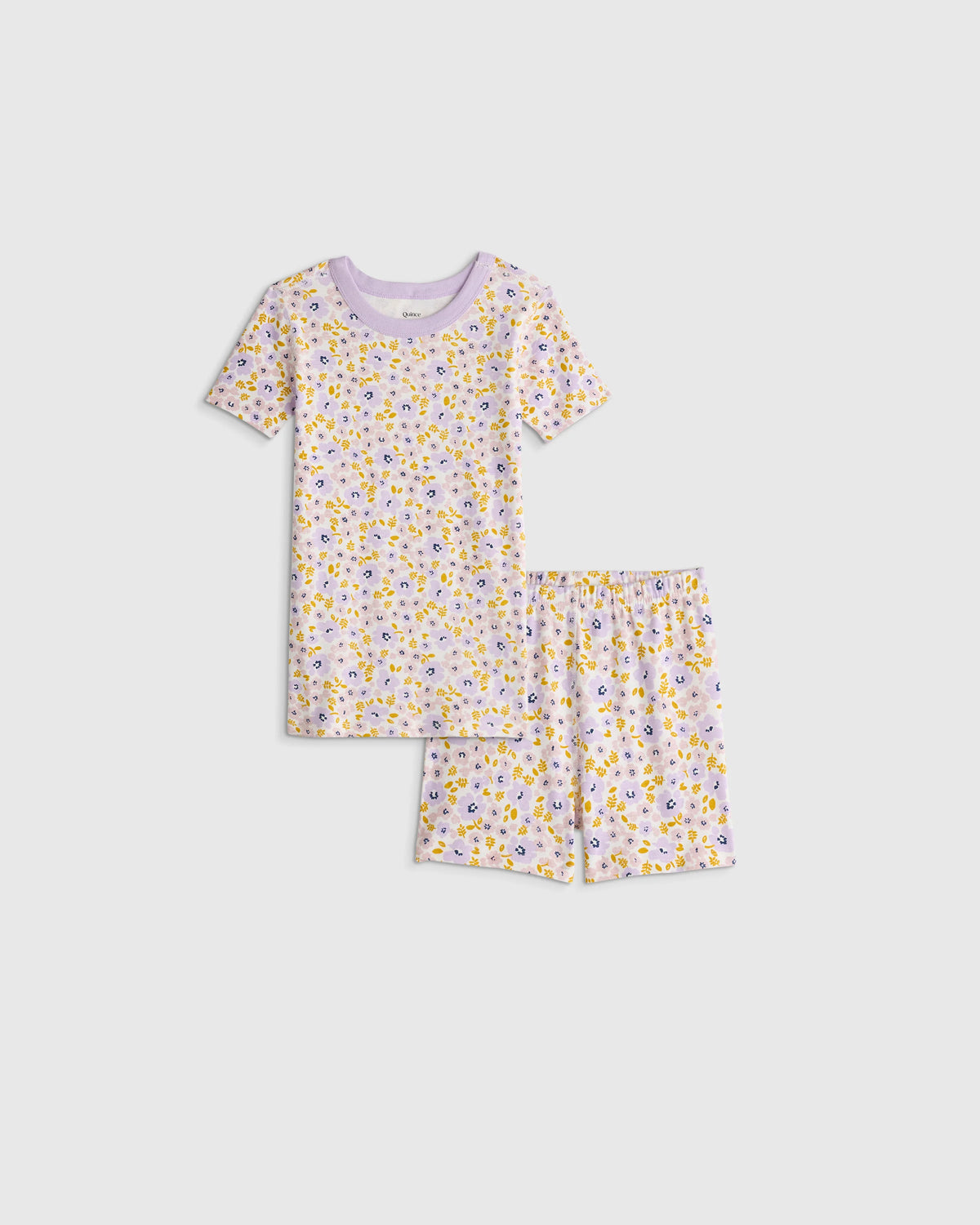 100% Organic Cotton Short Sleeve and Shorts Pajama Set - 2T / Navy Stripe