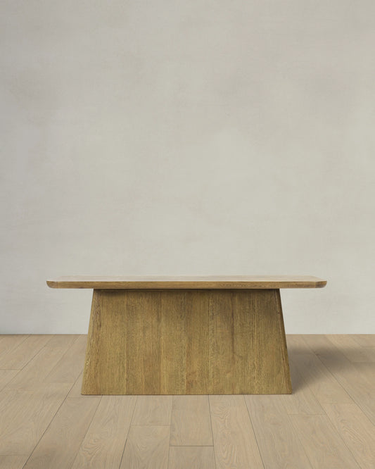 Rustic Oak Plinth Console Table - One Size / Light Brown