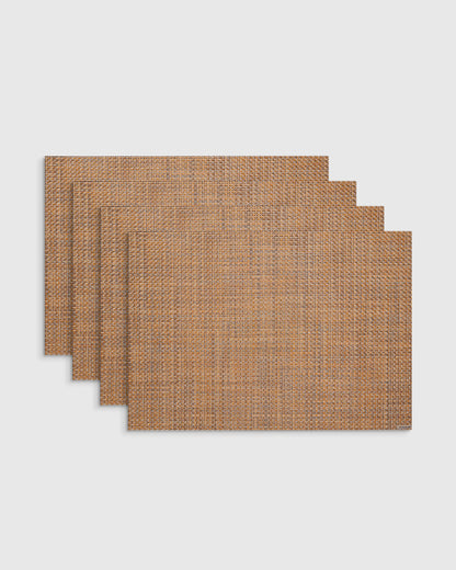 Basketweave Easy-Care Rectangular Placemat, Set of 4 by Chilewich - One Size / Celadon