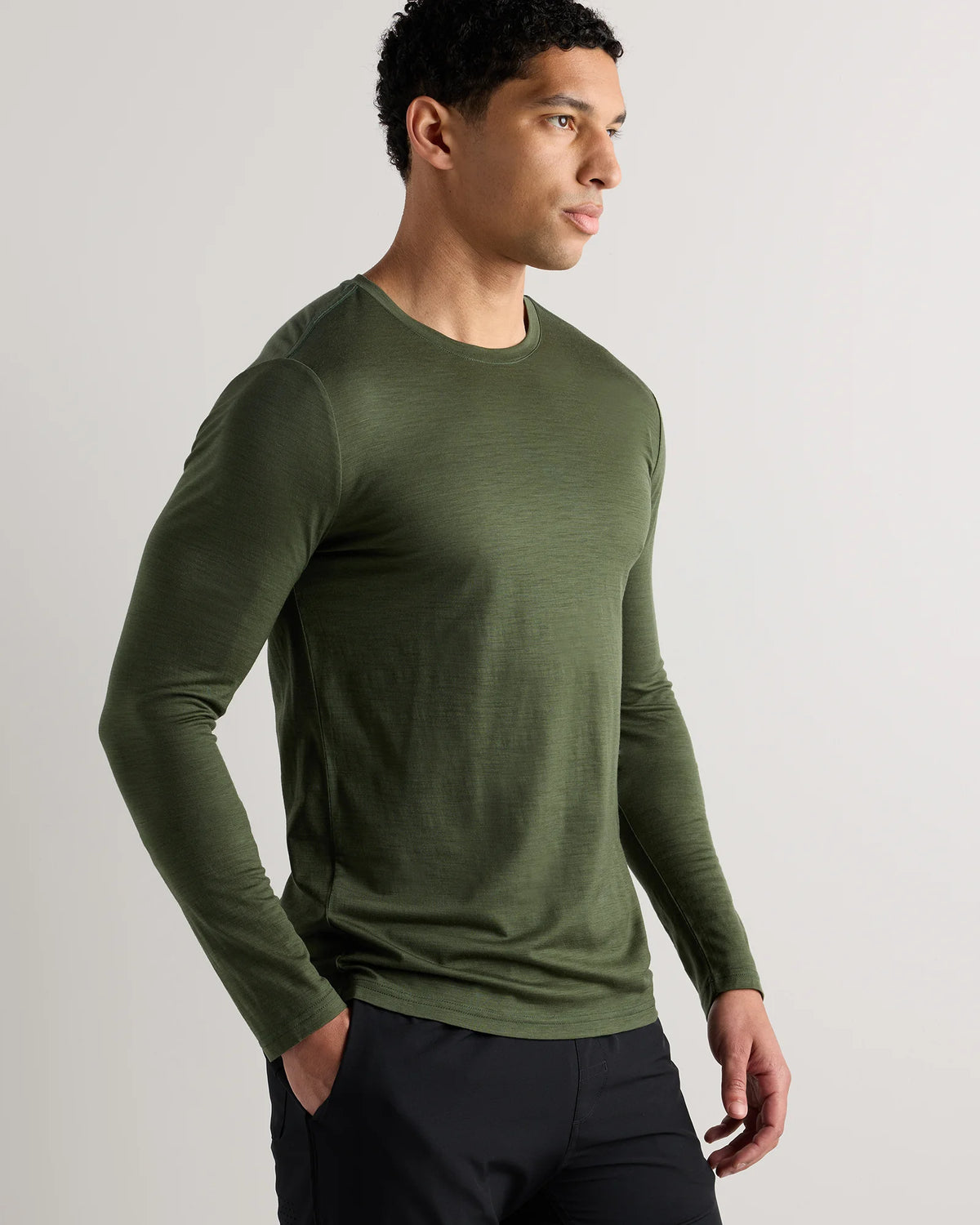 100% Merino Wool All-Season Long Sleeve Base Layer Tee - XS / Off-White