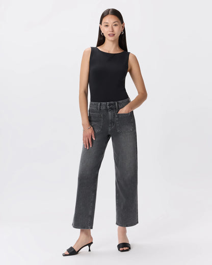 Bella Stretch Patch Pocket Wide Leg Jeans - 24 / Deep Sea Blue