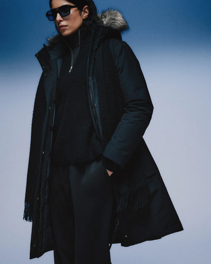 Responsible Down Hooded Long Parka - XS / Storm Blue