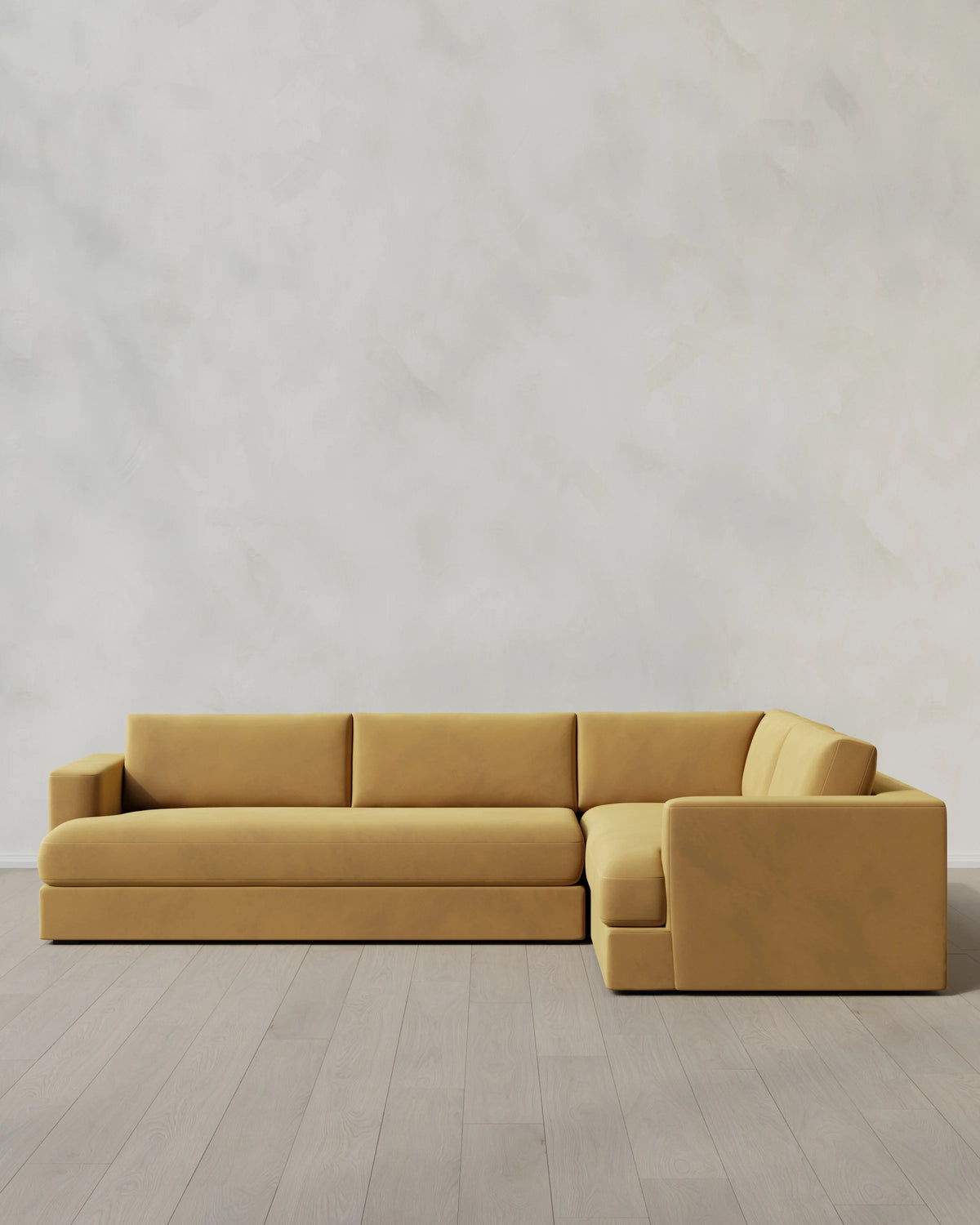 Sierra Curved Arm L Sectional in Performance Velvet - Right Arm / Sable