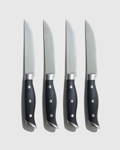 German Stainless Steel Steak Knife Set - One Size / Black
