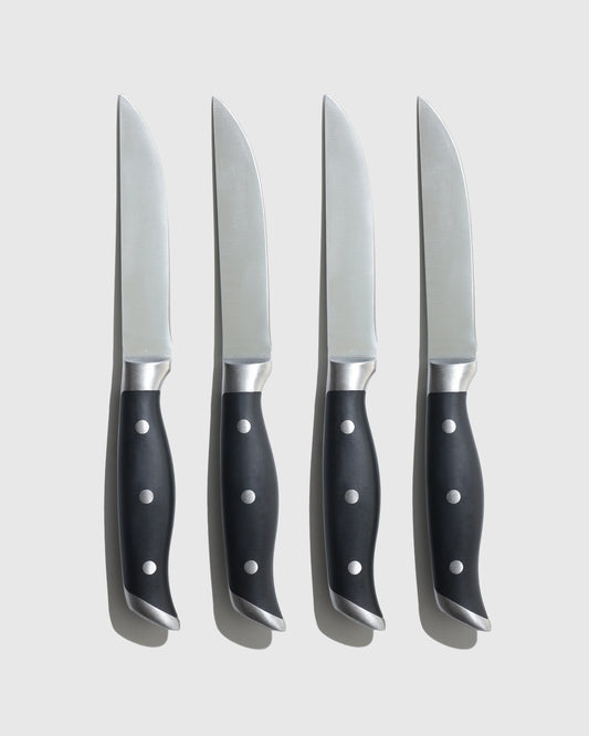 German Stainless Steel Steak Knife Set - One Size / Black