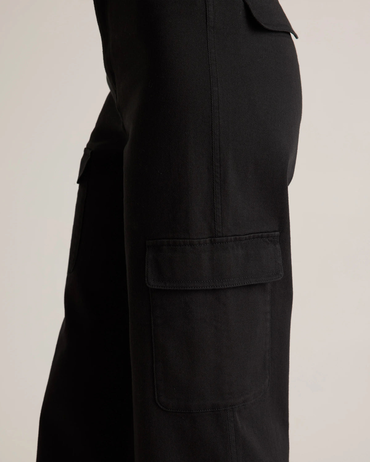 Organic Stretch Cotton Twill Cargo Pants - 0 / Light Khaki