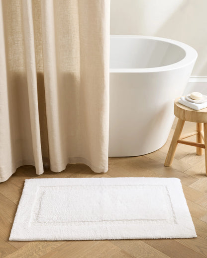Turkish Cotton Non-Slip Bath Rug - 21"x34" / White