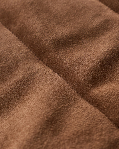 100% Suede Puffer Vest - S / Charcoal Black