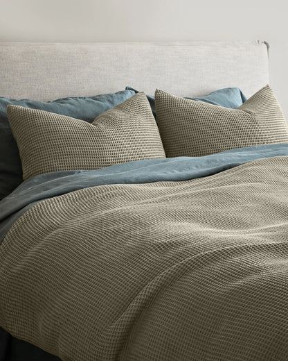 Organic Waffle Sham Set - Standard / White