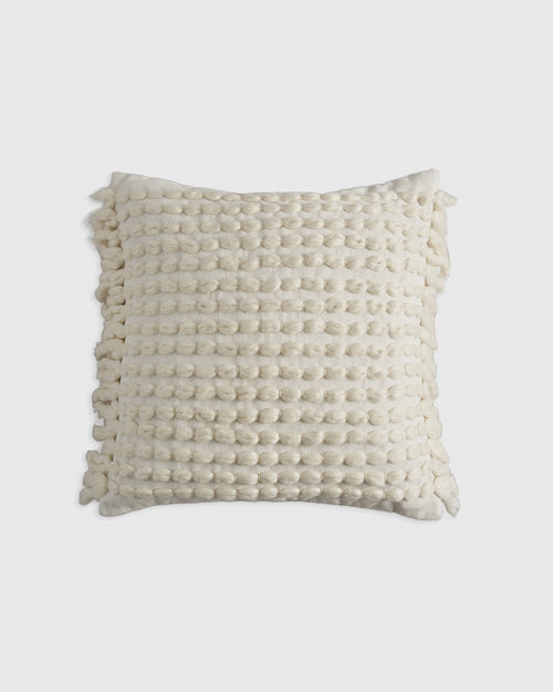 Dana Wool Fringe Pillow Cover - 20x20 / Ivory
