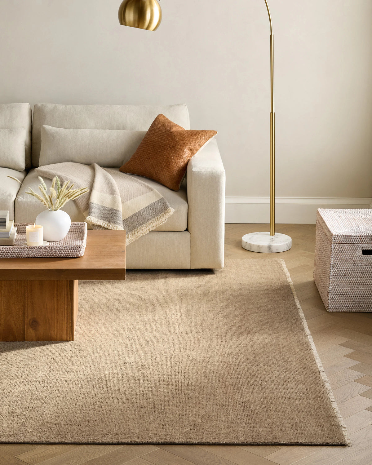 Lee Hand-Knotted Wool Rug - 5' x 8' / Oat