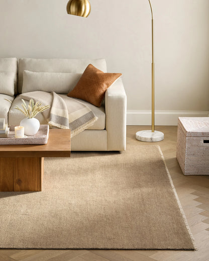 Lee Hand-Knotted Wool Rug - 5' x 8' / Oat