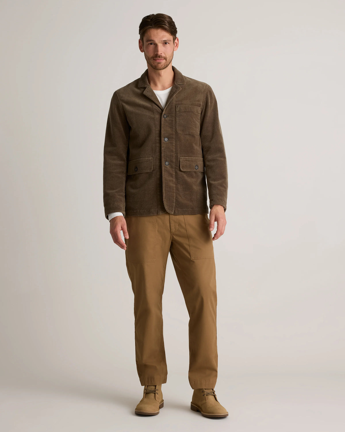 Organic Stretch Corduroy Chore Jacket - S / Seaweed