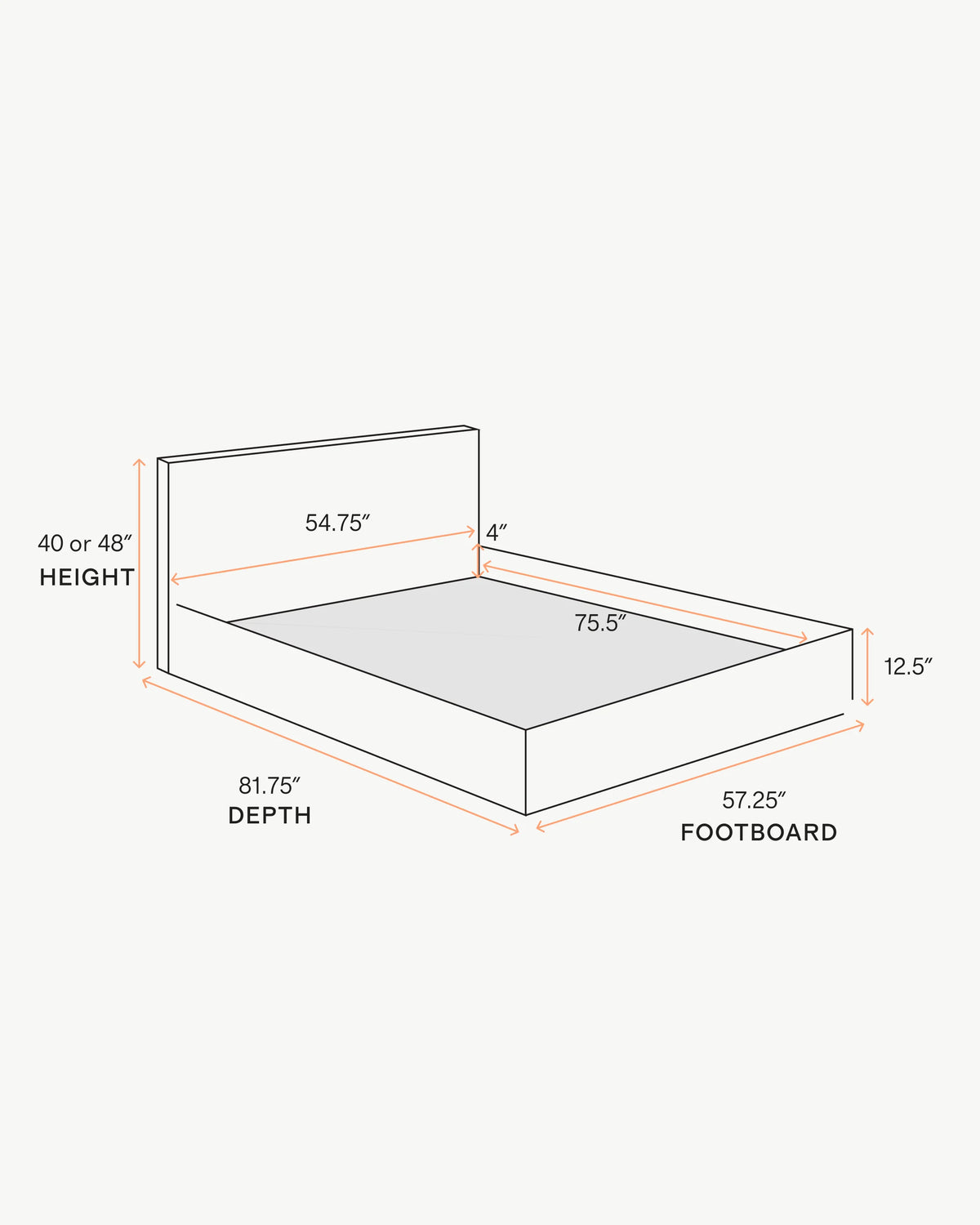 100% Linen Square Bed - Full / Canvas