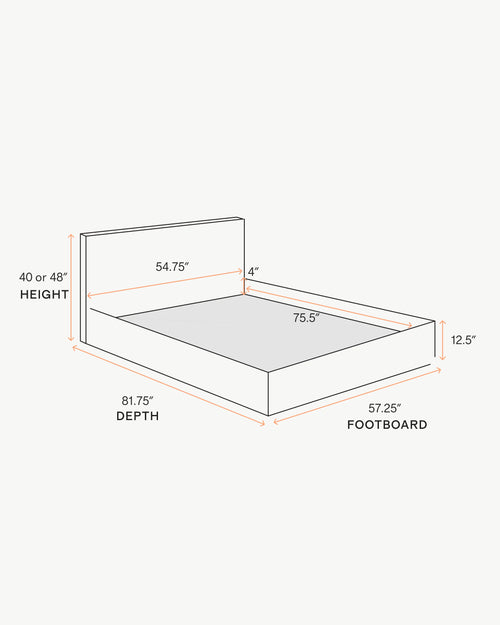 100% Linen Square Bed - Full / Canvas