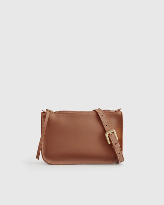 100% Italian Nappa Leather Belt Bag - S/M / Cognac