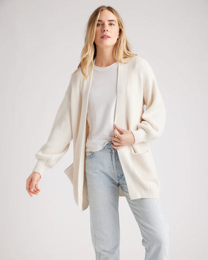 100% Organic Cotton Oversized Cardigan - XS / Camel