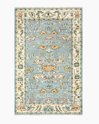 Artemis Hand-Knotted Wool Rug - 3' x 5' / Light Blue