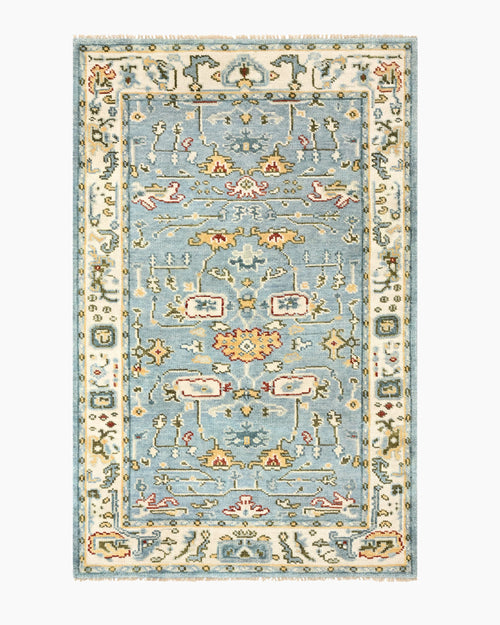 Artemis Hand-Knotted Wool Rug - 3' x 5' / Light Blue