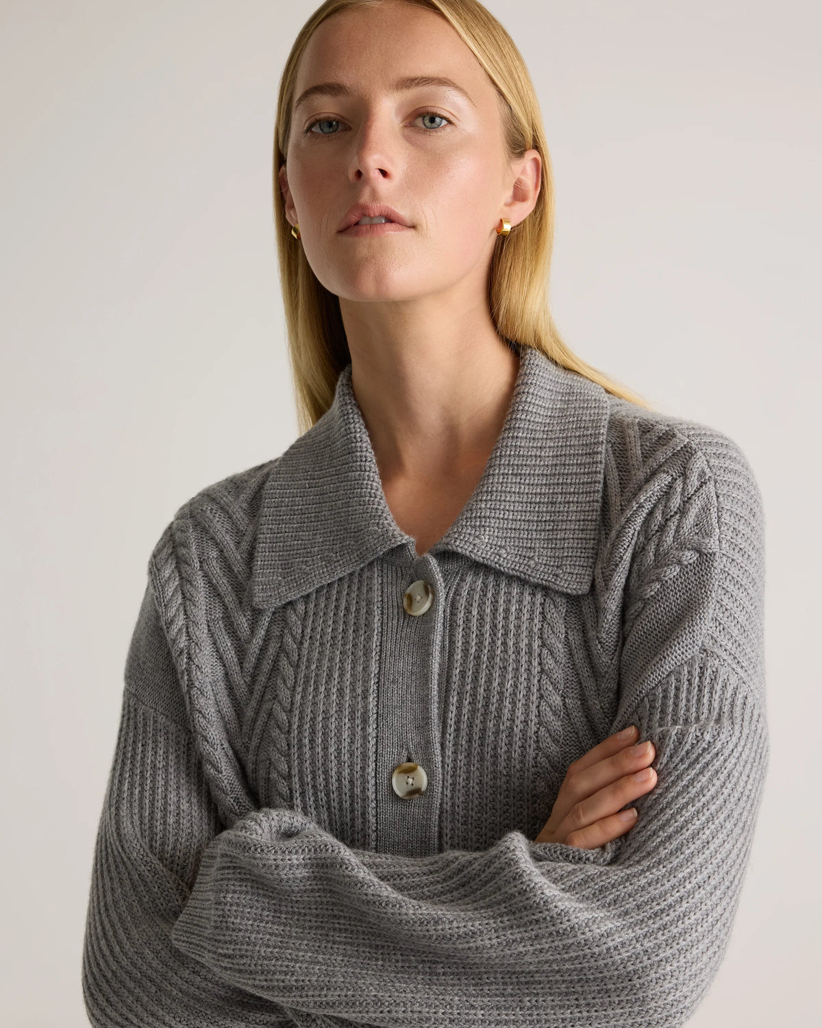 Australian Merino Wool Collared Cable Cardigan - XS / Coffee Bean Brown
