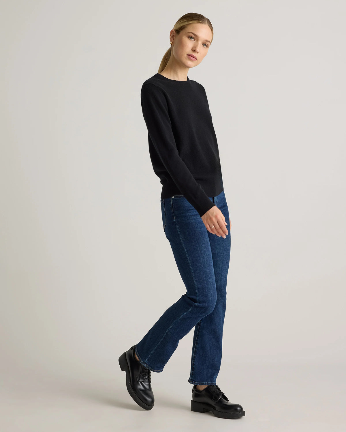 Mongolian Cashmere Crewneck Sweater - XS / Ivory