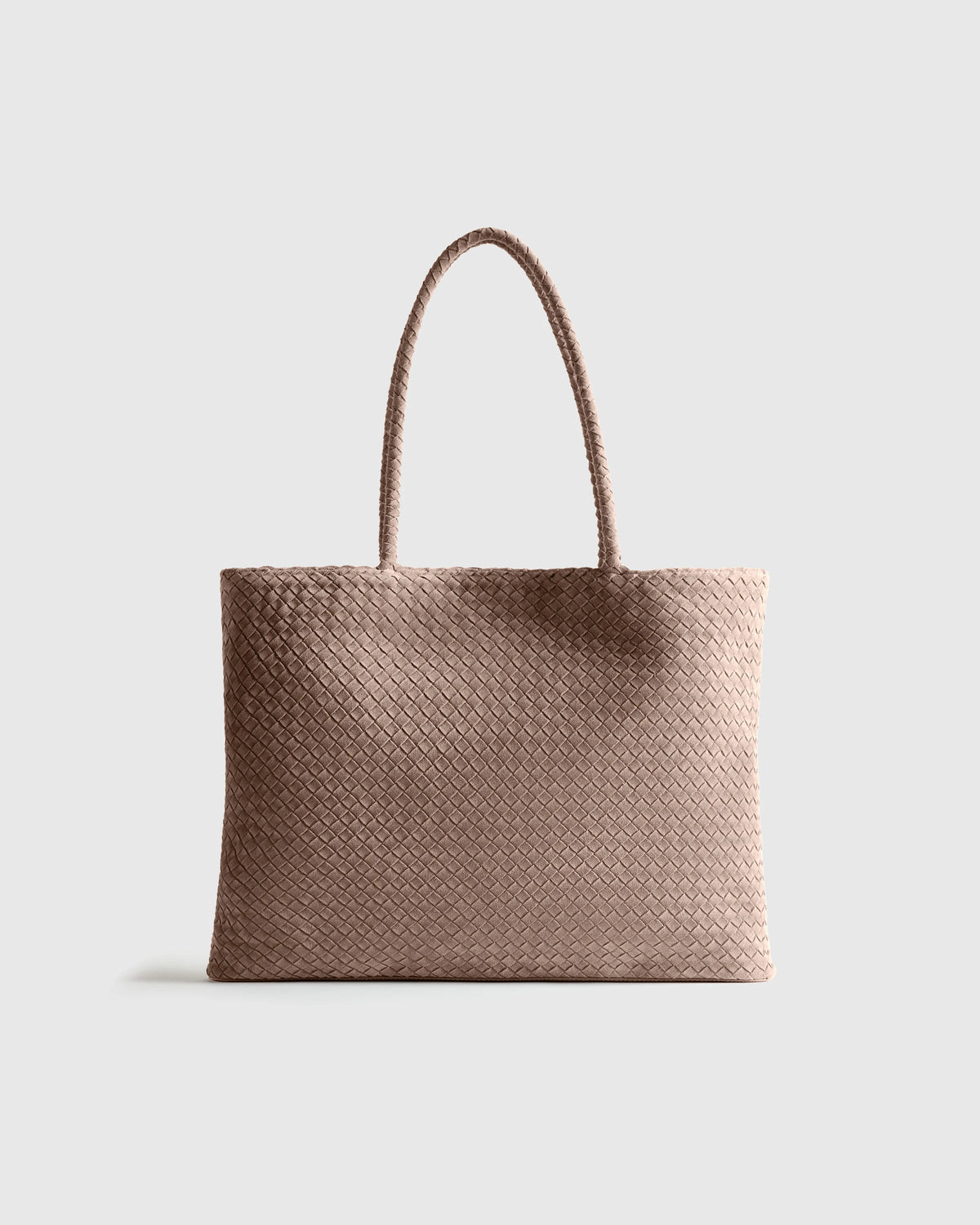 Siena Suede Handwoven Tote - One Size / Pebble