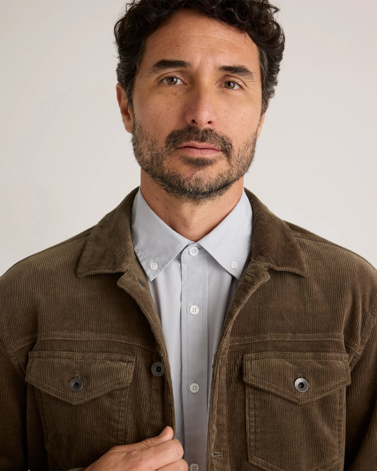 Organic Cotton Stretch Poplin Shirt - S / Grey Gingham