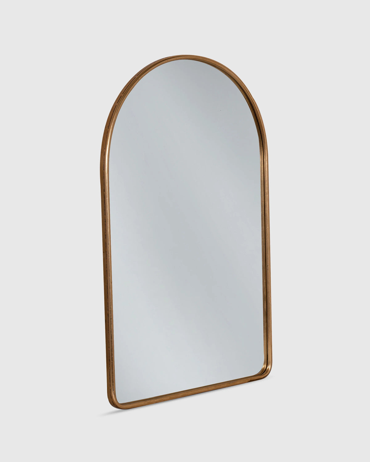 Arched Metal Framed Wall Mirror - One Size / Silver Metal Frame