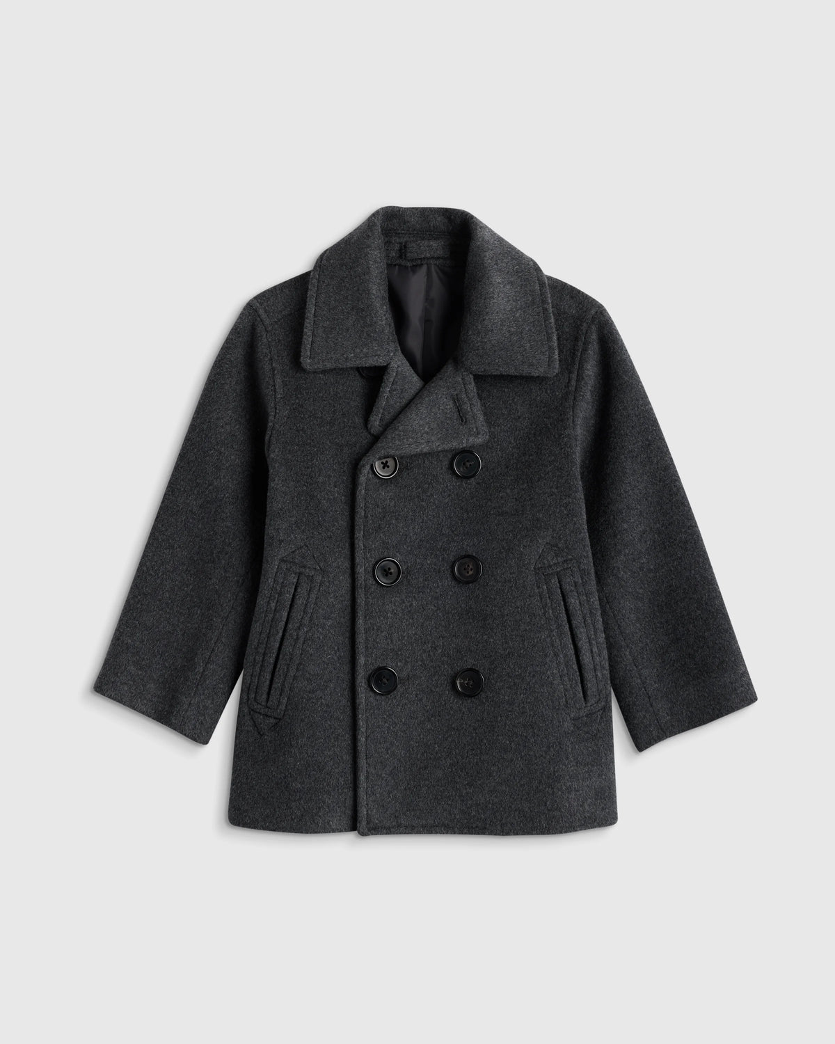 Boys Wool Cashmere Peacoat - 2T / Heather Charcoal