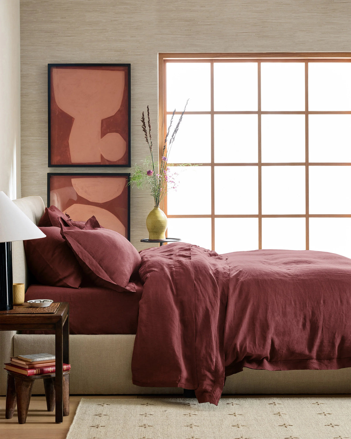 European Linen Double Flange Duvet Cover - Twin / Pine