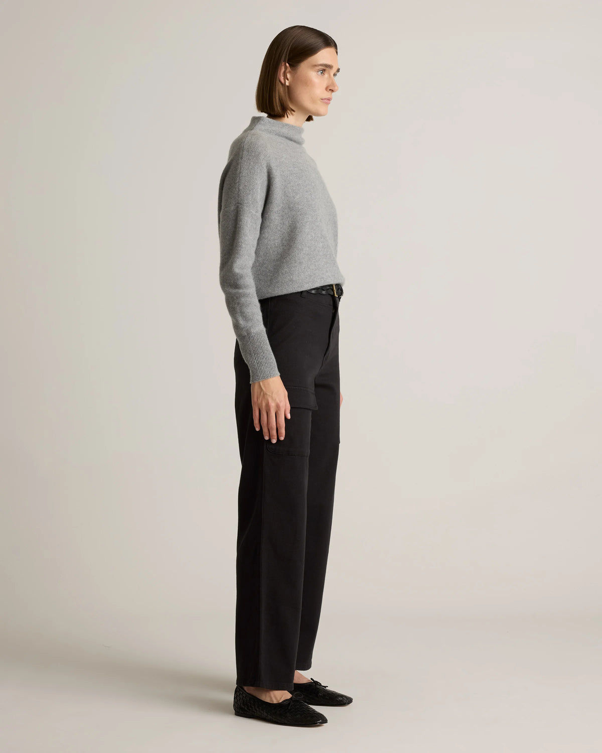 Organic Stretch Cotton Twill Cargo Pants - 0 / Light Khaki