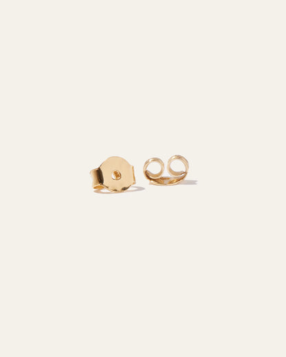 14K Gold Mini Opal Cabochon Studs - One Size / Yellow Gold