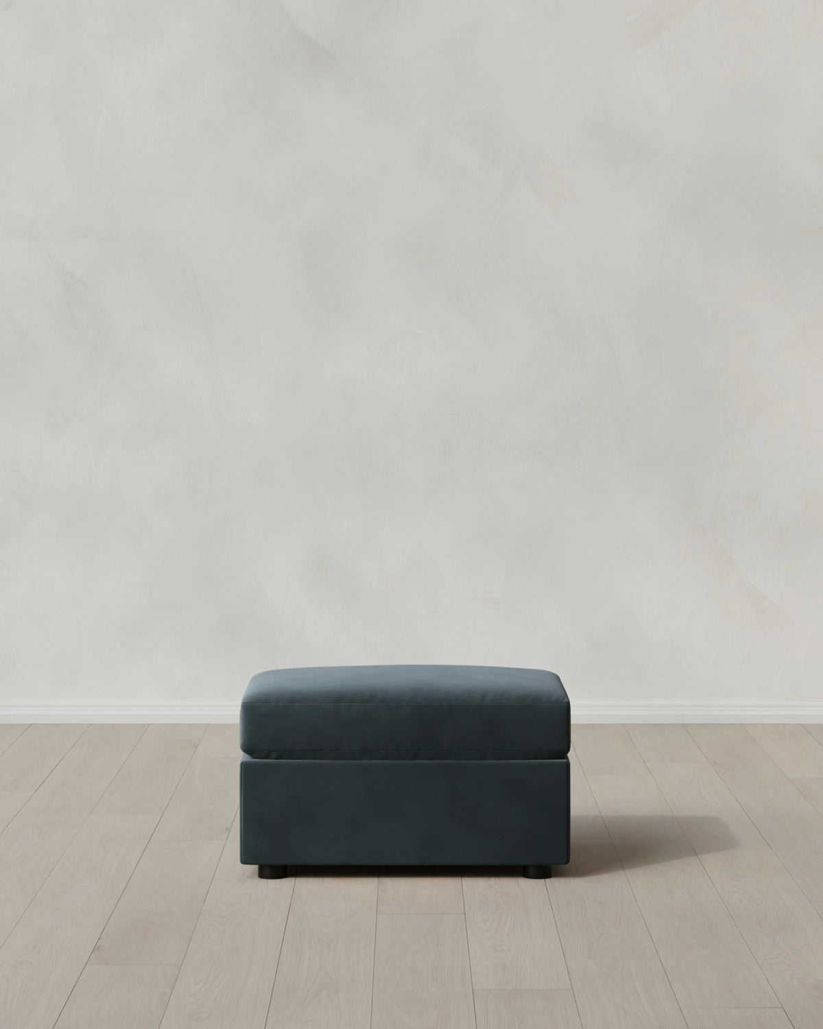Brennan Ottoman in Performance Velvet - One Size / Taupe