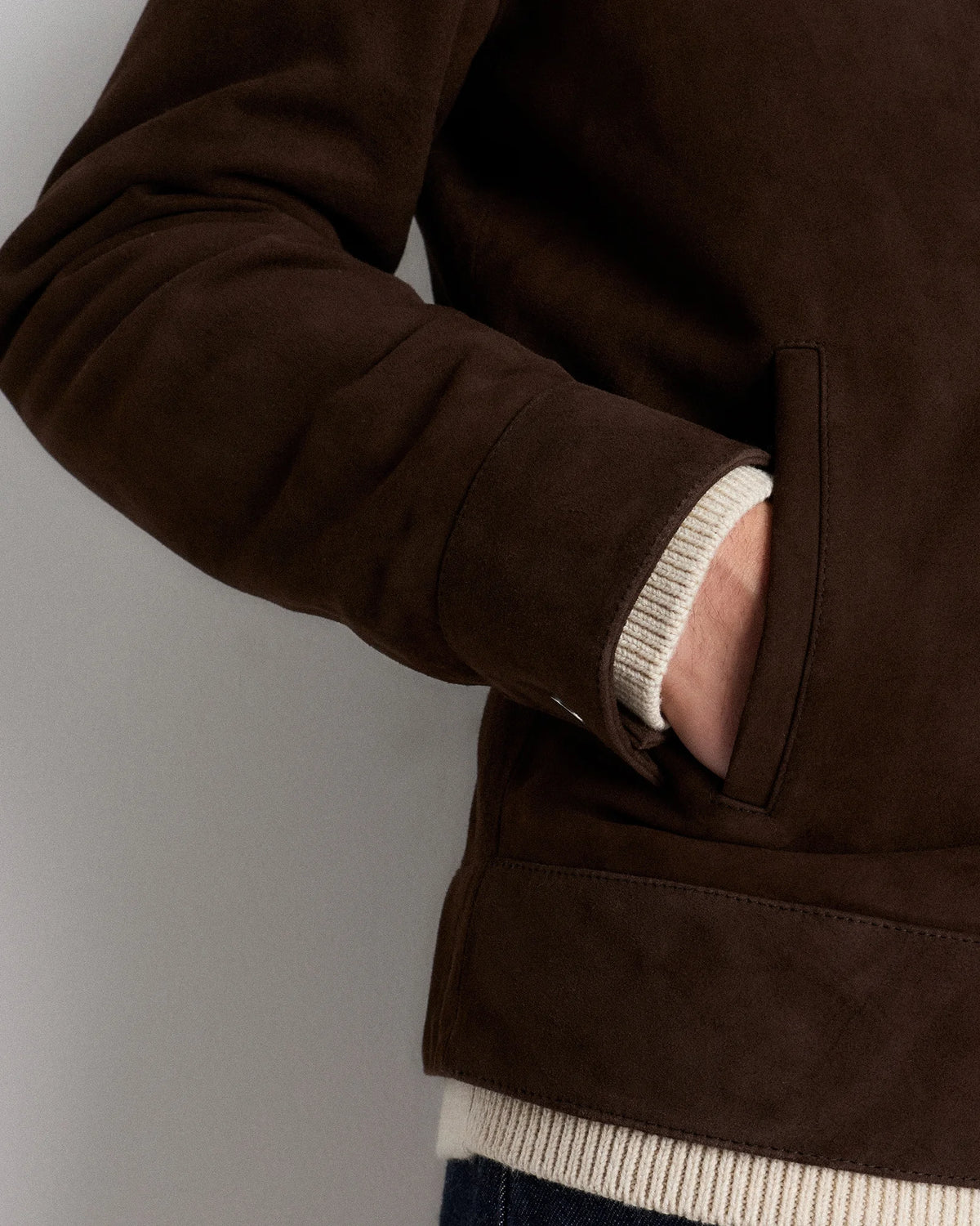 100% Suede Harrington Jacket - S / True Black
