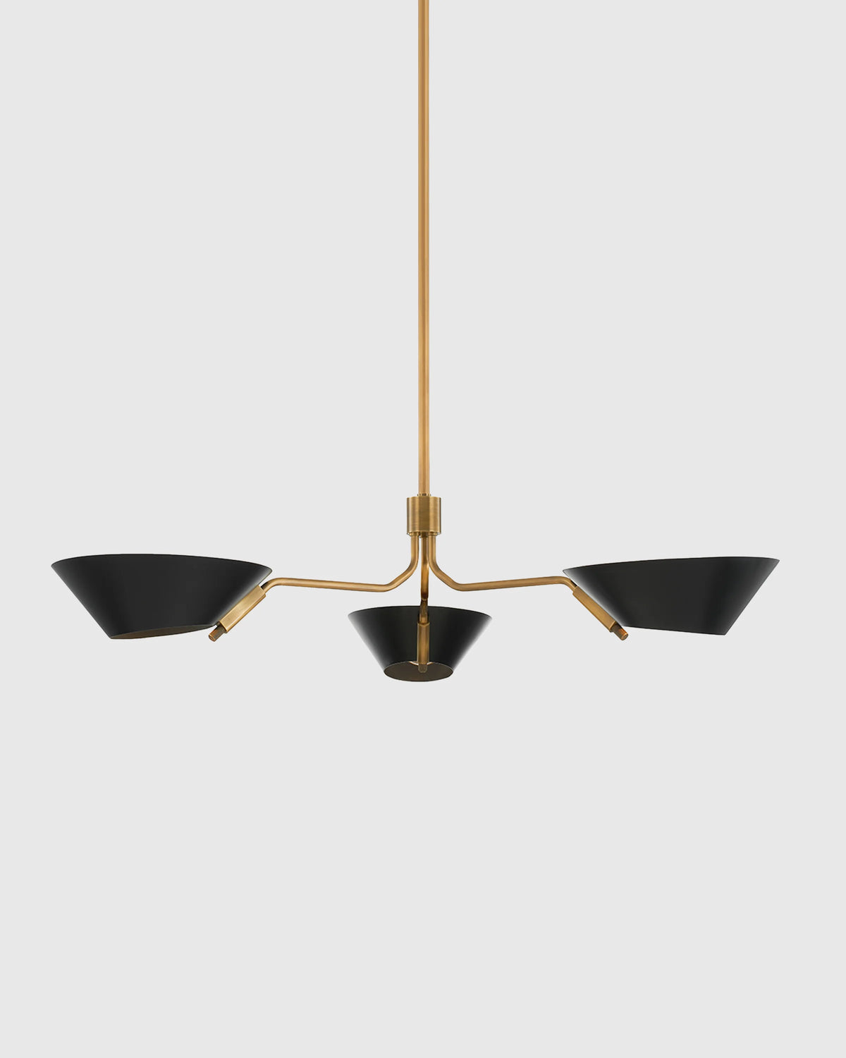 Mid-Century Armed Iron Chandelier - One Size / Sand