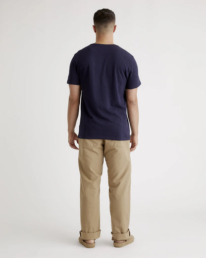 100% Organic Cotton Slub V-Neck Tee - S / Heather Grey