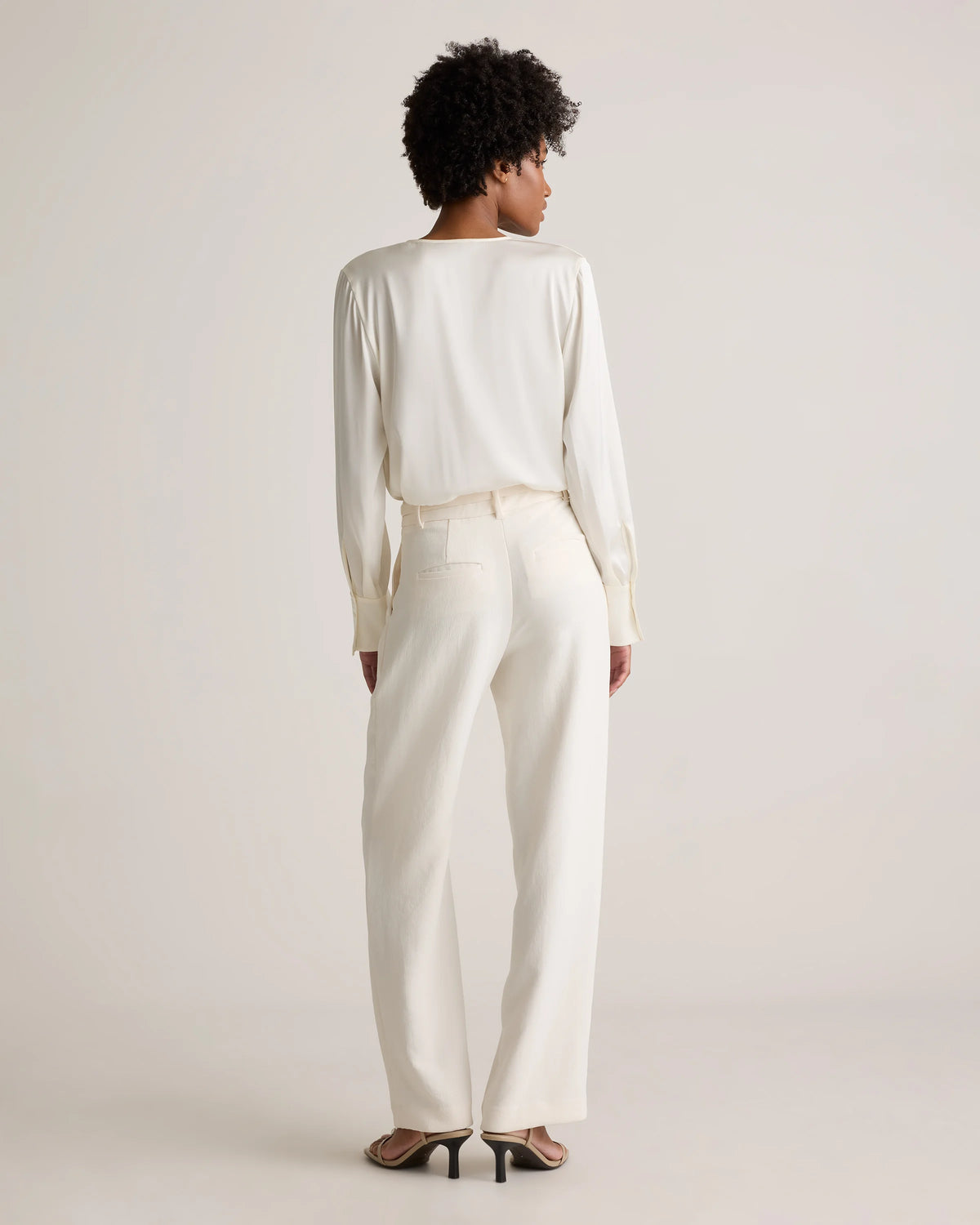 Washable Stretch Silk Surplice Bodysuit - XS / Moonstone Blue