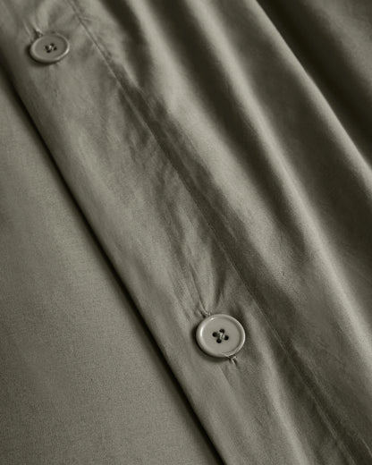 Organic Crisp Percale Duvet Cover Set - Twin / Espresso