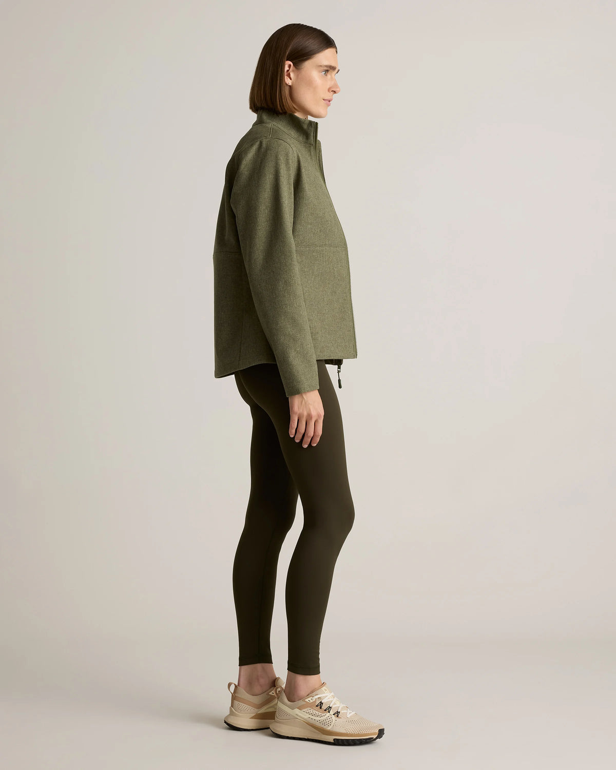 Softshell Fleece-Lined Full-Zip Jacket - XS / Heather Deep Navy