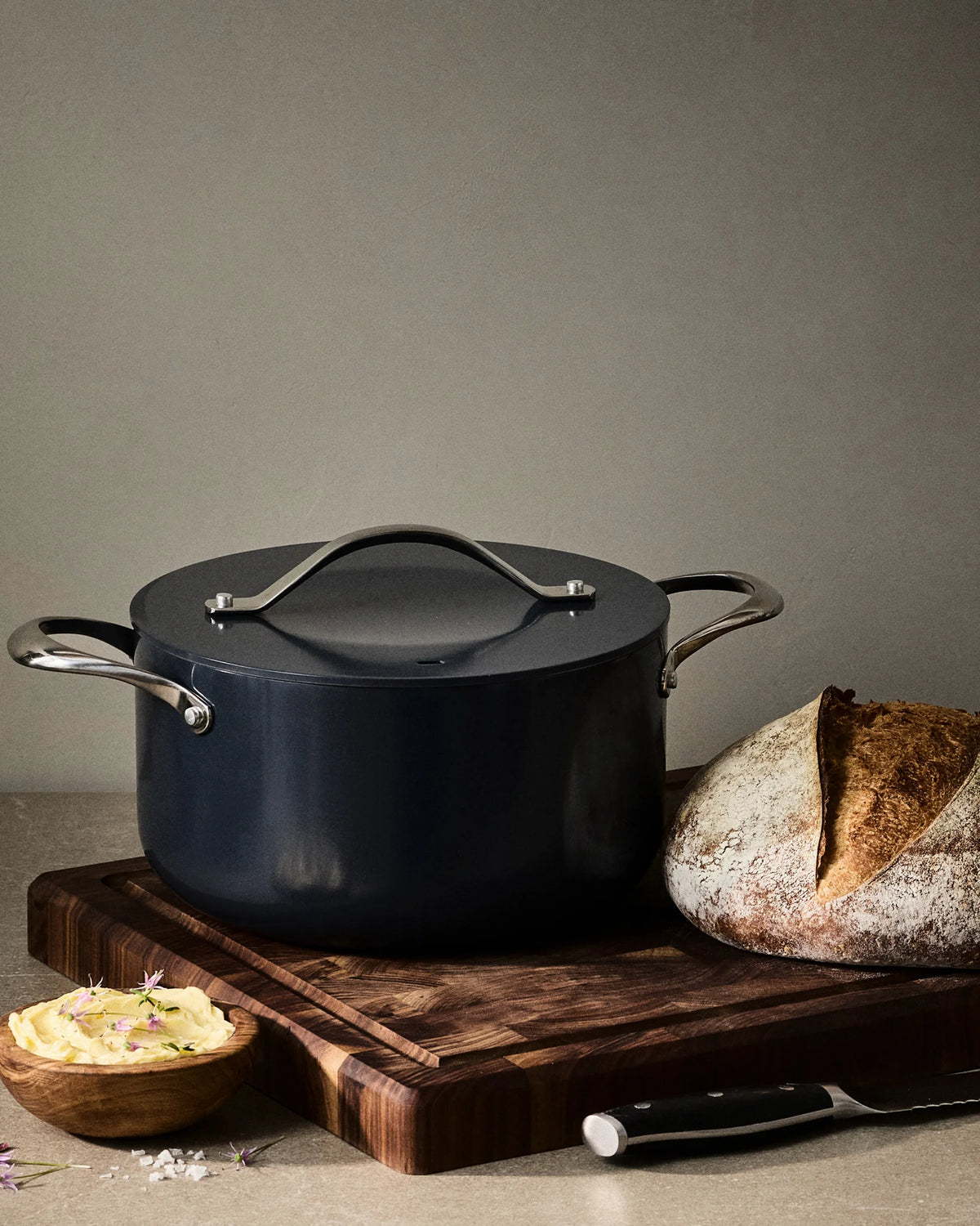 Ceramic Nonstick Soup Pot: 6QT - One Size / Navy