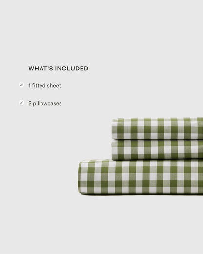 Organic Crisp Percale Fitted Sheet Set - Twin / Espresso