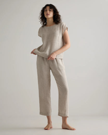 100% European Linen Pajama Set - XS / French Blue