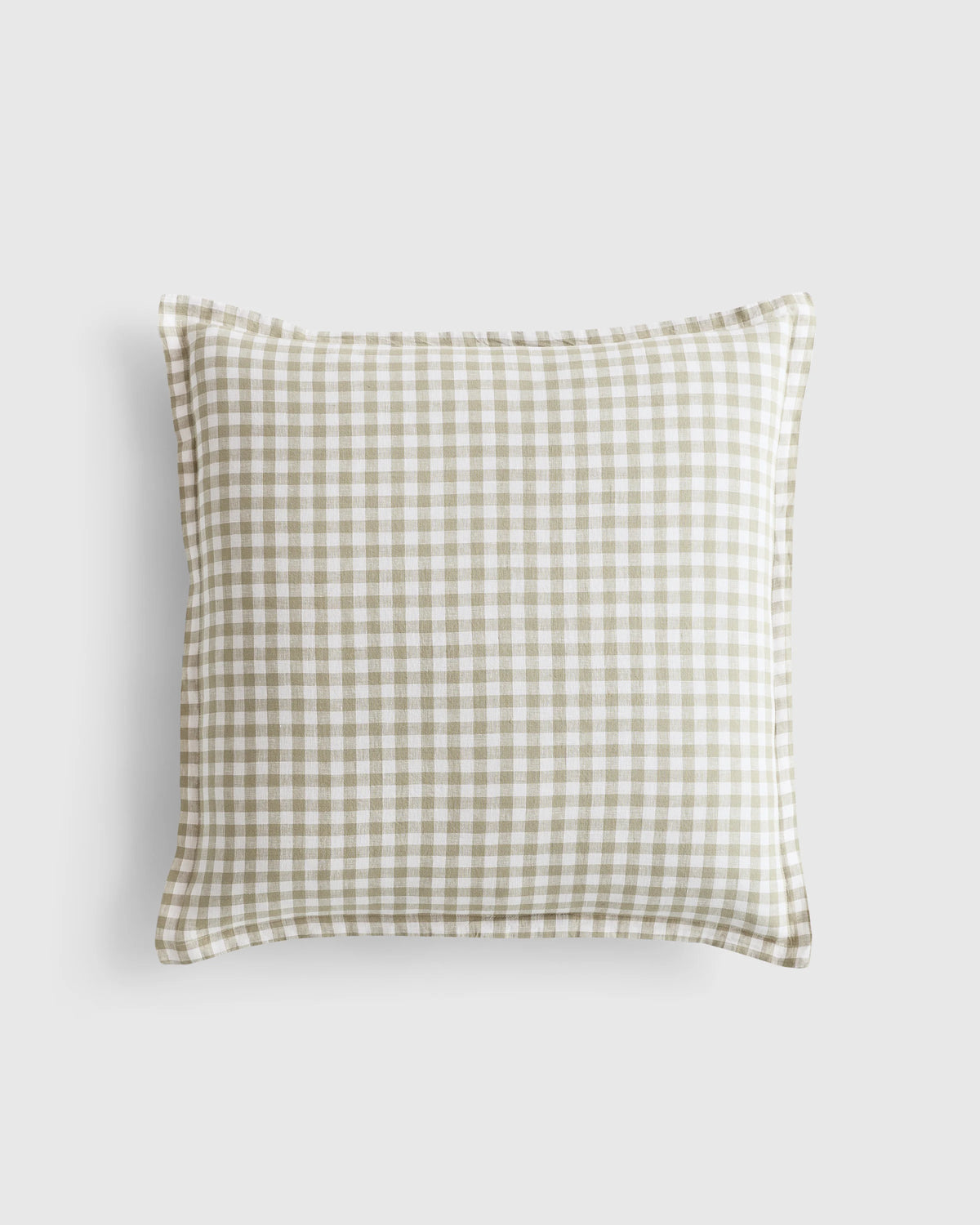 European Linen Gingham Euro Sham - Euro / Blue Fog