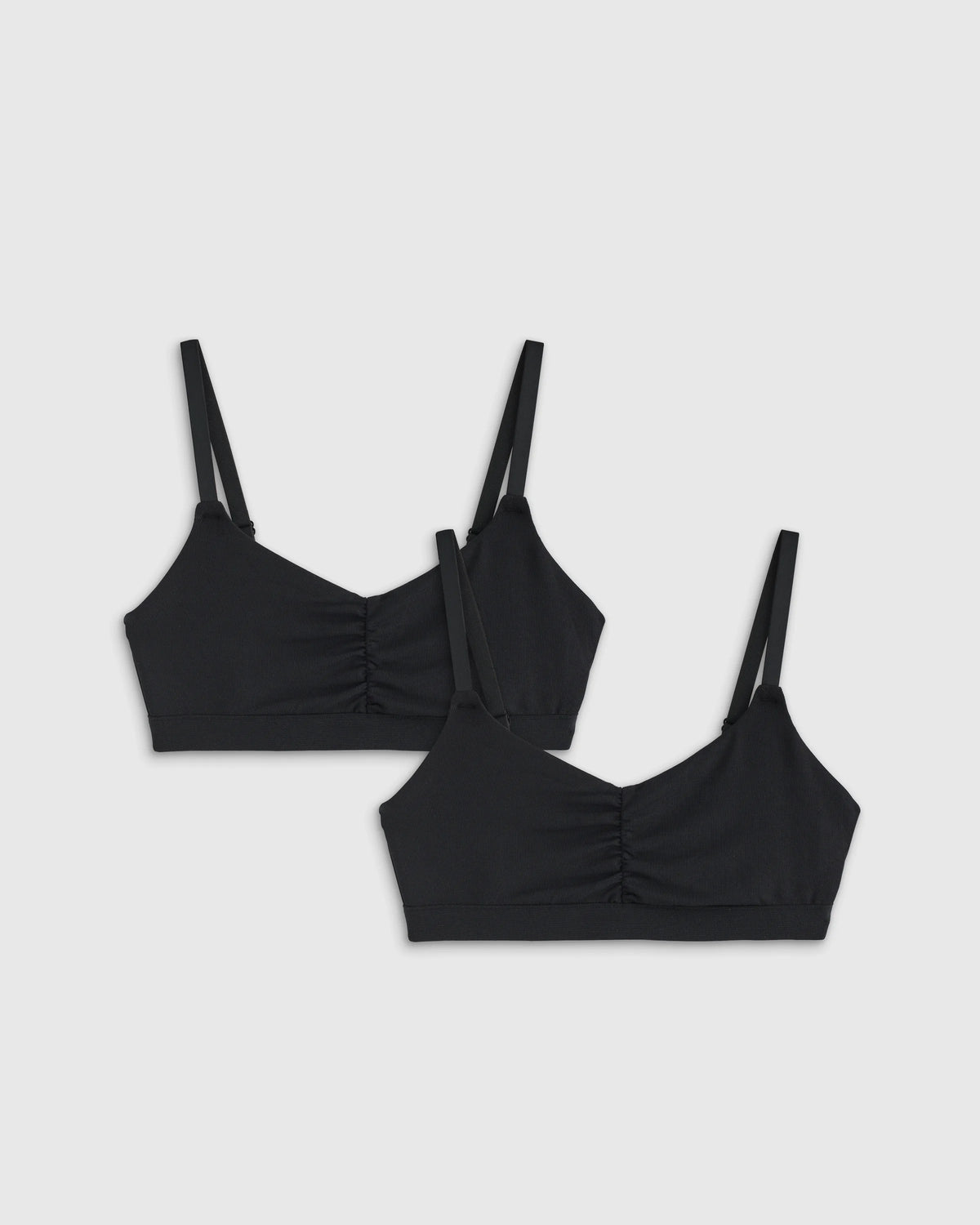 Micromodal Ruched Bralette (2-pack) - XS / Black