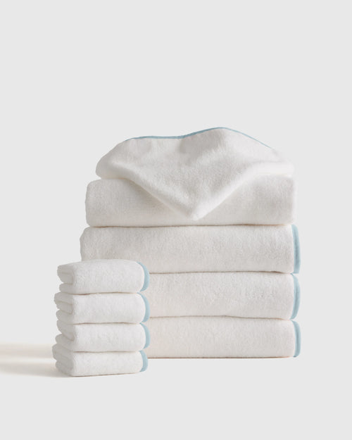 Organic Turkish Cotton Kids Bath Bundle 8-Pack - One Size / Light Blue
