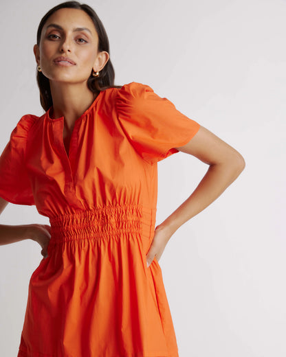 100% Organic Cotton Poplin Tiered Maxi Dress - XS / Navy